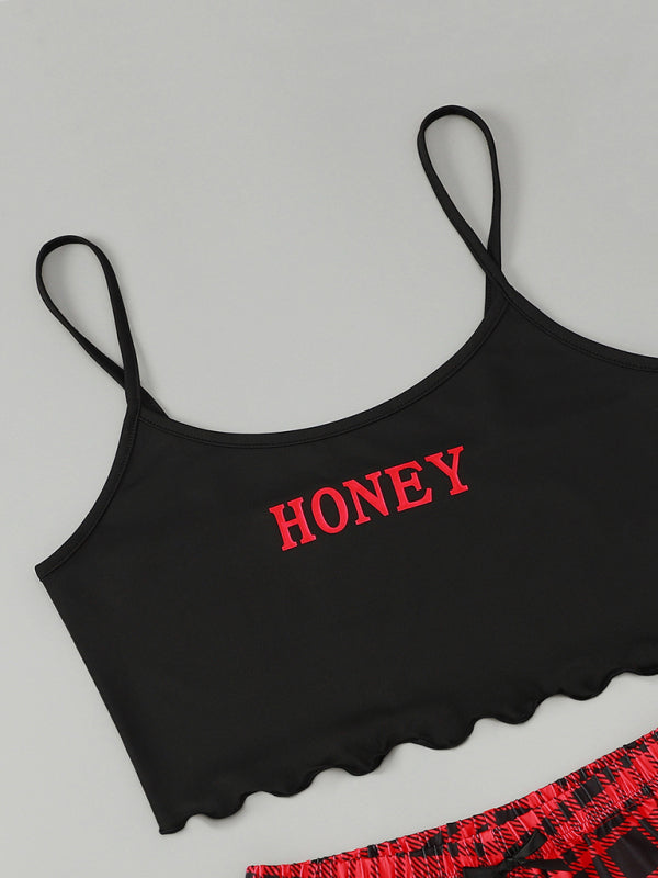 Ensemble Maison Débardeur HONEY et Short Carreaux Femme