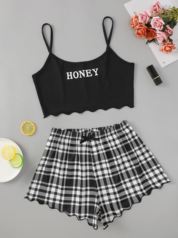 Ensemble Maison Débardeur HONEY et Short Carreaux Femme