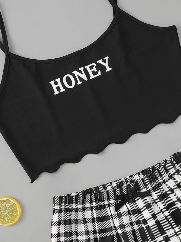 Ensemble Maison Débardeur HONEY et Short Carreaux Femme