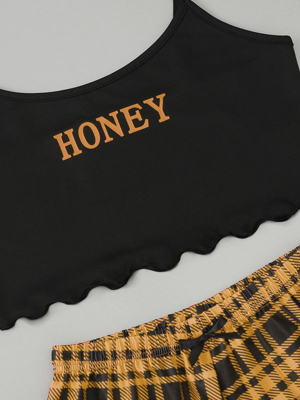 Ensemble Maison Débardeur HONEY et Short Carreaux Femme