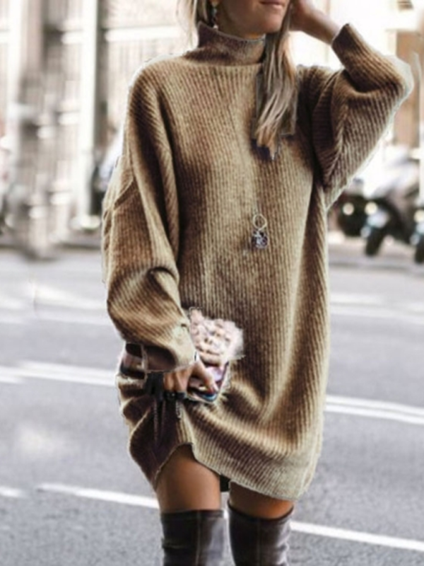 Robe pull décontractée pour femmes, nouvelle collection, manches longues, longueur mi-mollet, coupe ample