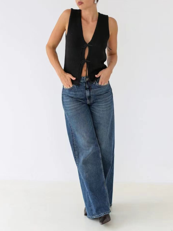 Gilet Sans Manches en Laine Tressée Tendance et Confortable