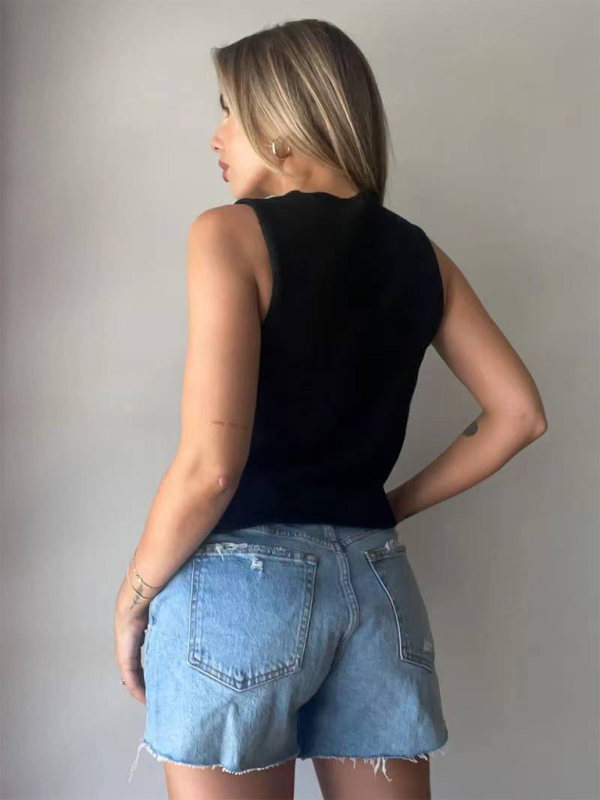 Gilet Sans Manches en Laine Tressée Tendance et Confortable