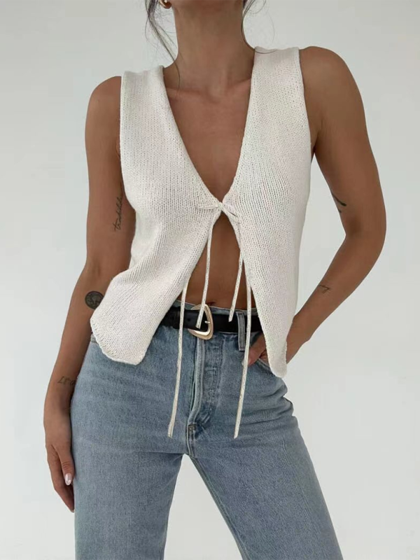 Gilet Sans Manches en Laine Tressée Tendance et Confortable