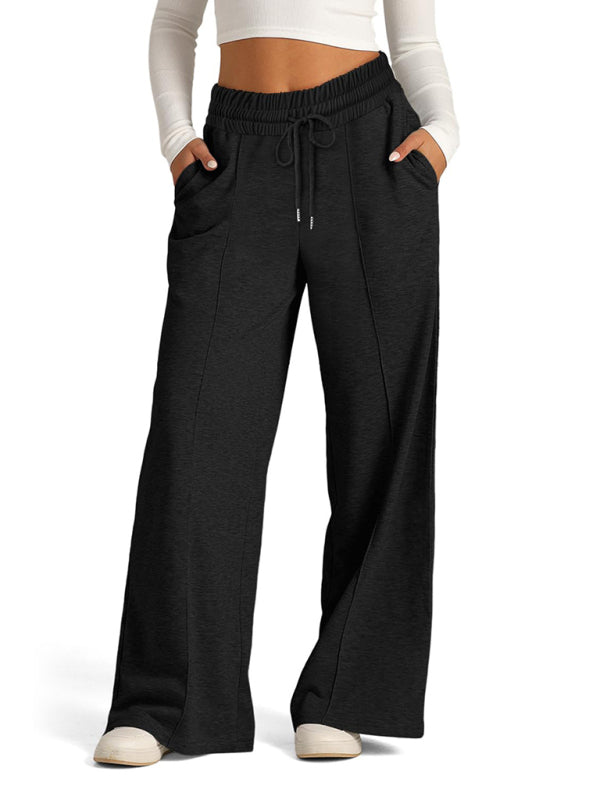 Jogging/Pantalon Décontracté Femme Tie-Dye Couleur Unie Taille Haute Jambes Larges Mode