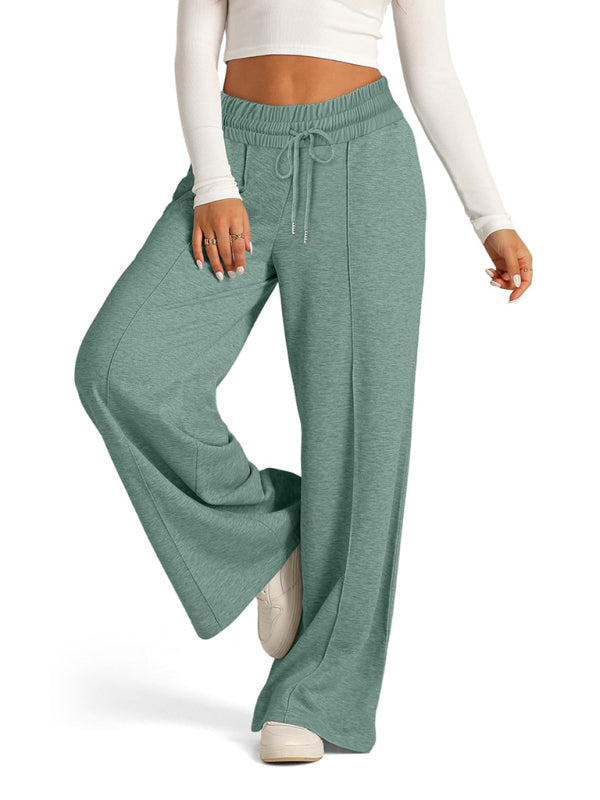 Jogging/Pantalon Décontracté Femme Tie-Dye Couleur Unie Taille Haute Jambes Larges Mode
