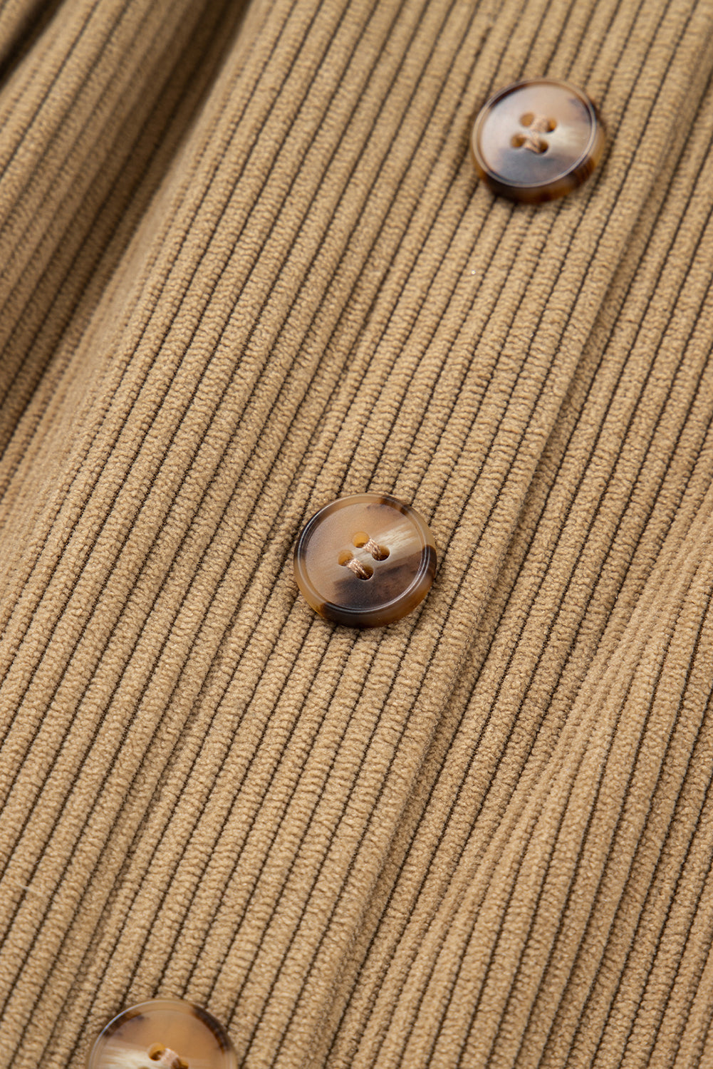 Mini Jupe Velours Côtelé Camel Boutonnée Fausses Poches