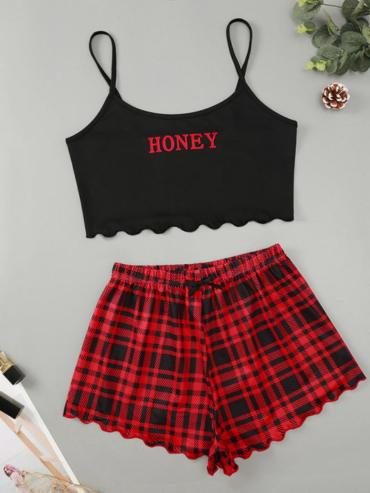 Ensemble Maison Débardeur HONEY et Short Carreaux Femme