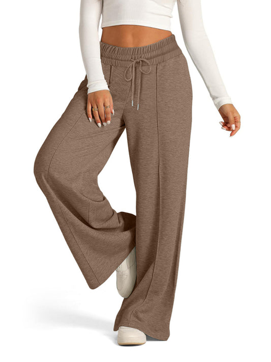 Jogging/Pantalon Décontracté Femme Tie-Dye Couleur Unie Taille Haute Jambes Larges Mode